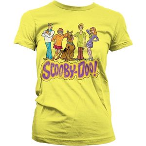 Team Scooby Doo Distressed Girly Tee Damen T-Shirt Yellow-S