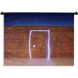 Wandkleed Abstract Ontdekken - De deur die licht geeft op de muur Wandkleed katoen 180x135 cm - Wandtapijt met foto