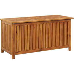 The Living Store Terrasbank Acaciahout - 113x50x58cm - opbergbox - waterbestendige voering