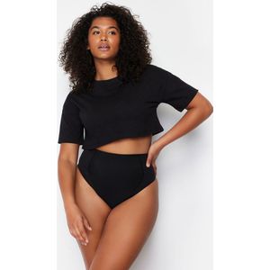 Trendyol TBBSS24CM00004 Volwassenen Vrouwen - Zwart - 4XL