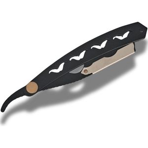 Old Barbers - Luxe Shavette Scheermes - Open Scheermes - Barbiermes + 25 vervangingsmesjes - 4 Snor - Zwart