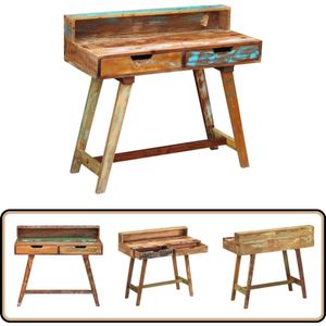 vidaXL Bureau - Massief Gerecycled Hout - 100x45x90 cm Vintage Bureau - Industrieel Bureau - Bureaus Made Of Wood - Recycled Furniture - Handmade Desk