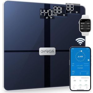Weegschaal - Personenweegschaal met lichaamsvet en spiermassa monitoring- WLAN slimme- Bluetooth - 13 lichaamswaarden voor uw gezondheid