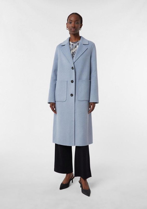 comma - Outdoor-Mantel - Lange Jas - Wolmix - H-vormig Silhouet