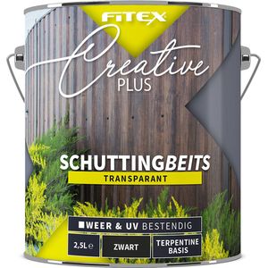 Fitex Creative+ Schuttingbeits Zwart Zwart - 2,5 liter zwart- Beits - Transparant - Buiten - Mat -