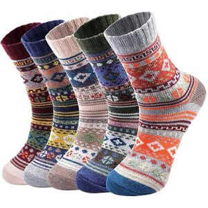 Huissokken - Wintersokken - 5 Paar - Thuissokken - Huissokken Dames en Heren - Verwarmde sokken - Fleece Sokken - Dikke Sokken - Slofsokken - Warme Sokken - Bedsokken - Gevoerde Sokken - Winter Sokken - Cadeautip - KerstMannelijk kruis, eenmaat