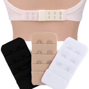 BH verlengstuk I 2 Tussenhaakjes I BH accessoires I Beha Verlenger I Bra Extender I Rechthoekige Haakjes I Set van 3 I Zwart, Wit & Beige