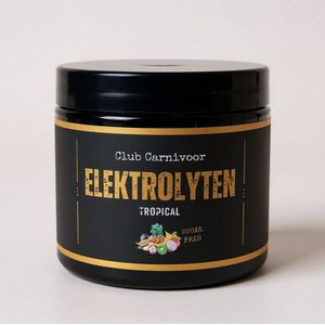 Club Carnivoor Elektrolyten Tropical – Suikervrij Elektrolytenpoeder – Voor Keto, Carnivoor en Vastendieet – 250g – Hydratatie en Energieondersteuning