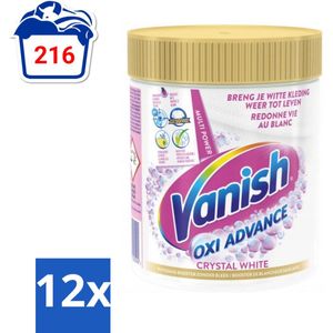 Vanish Oxi Advance - Kristalwit - Vlekkenverwijderaar Poeder - Zonder Bleek - Witte Was - 470 Gram - Voordeelverpakking - 12 stuks