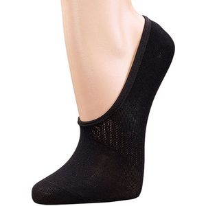 Footies | sneakersokjes | zakken niet af door siliconen randje | superzacht | kleur zwart en wit | 6 paar