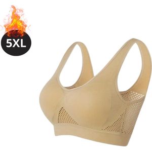 Bovista BH Zonder Beugel - Zonder Bandjes - Push-up Bh's - Comfort Beha - Comfortabel - Sterk - Yoga - Plus Size - Beige - Maat 5XL