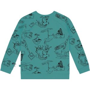 Smitten Organic - Safari all over print groen blauw Sweater