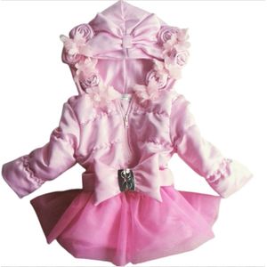 Maat 62 Zomerjas licht roze voor baby en kind Jas met roosjes en riem kinderjas lichtroze