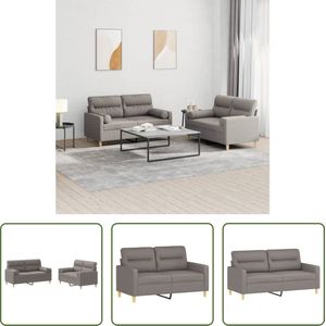 The Living Store Loungeset - Comfort - Bankstel - 158 x 77 x 80 cm - Taupe