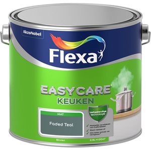 Flexa - Easycare Keuken Muurverf - Faded Teal - Kleur van het jaar 2025 - Mengverf - 2.5 Liter
