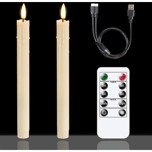 Led kaarsen oplaadbaar - Inclusief Afstandsbediening - Bewegende Vlam - Veilig & Duurzaam - Realistische Kaarsen - Oplaadbare Waxinelichtjes - Ongeparfumeerd - Kerstverlichting - Led Kaarsen Oplaadbaar - Kaars - Gezelligheid - Met Oplaadstation - The