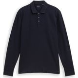 Tom Tailor Polo met lange mouwen en wafelstructuur