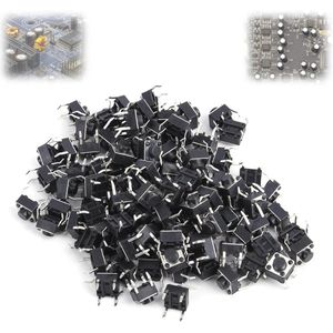 JHubers Goods - 100 stuks tactiele drukknopschakelaars 6x6x4,3 mm - assortiment set voor printplaat, micro drukknop accessoire