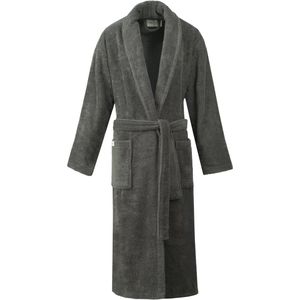 Linden&Green - Unisex Badjas - 100% Katoen Badjas - M - Antraciet - Katoen badstof - Sauna Badjas - Badjassen - Sjaalkraag - Badjas dames - Badjas heren - Badjas dames en heren - Badstof badjas - Maat M