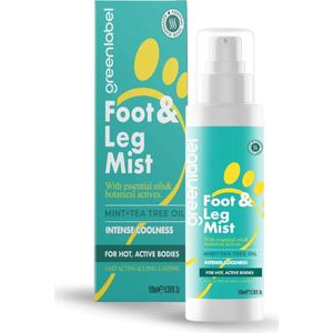 Greenlabel - Verfrissende Spray voor Voeten en Benen Met Munt en Tea Tree Olie, Verkoelend Effect met Essentiële oliën - 100ml