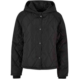 Urban Classics - Oversized Diamond Quilted Hooded Jacket - 3XL - Zwart