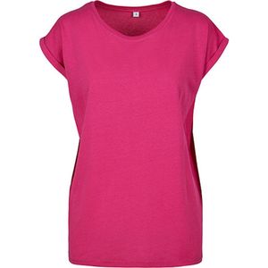 Build your Brand Ladies´ Extended Shoulder Tee BY021 - HIBISKUS PINK - L