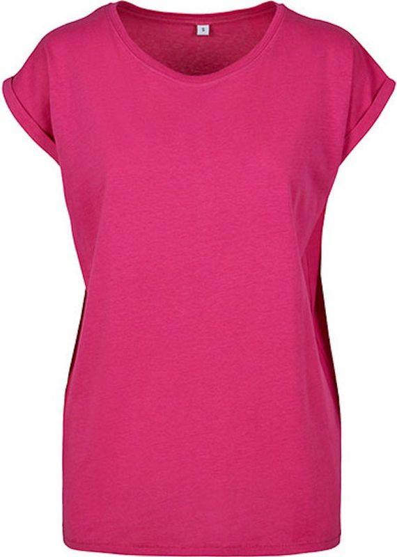 Build your Brand Ladies´ Extended Shoulder Tee BY021 - HIBISKUS PINK - L