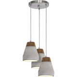 EGLO Tarega Hanglamp - E27 - 3 Lichts - Bruin, Grijs - concrete