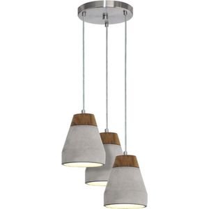 EGLO Tarega Hanglamp - E27 - 3 Lichts - Bruin, Grijs - concrete