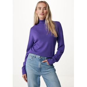 EMILY Basic Turtle Neck Knit Trui Dames - Paars - Maat XXL