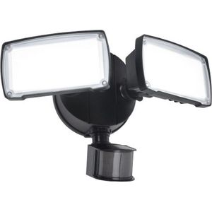 LUTEC Chimera - LED security wandlamp voor buiten - Tweekoppig - 2350Lm krachtig licht - 5000K helder wit licht - Mat zwart