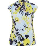 COMMA Blouse  pastelblauw / lichtgeel / zwart