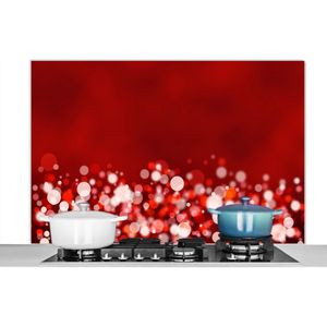 Spatscherm keuken 120x80 cm - Kookplaat achterwand Rood - Design - abstract - Licht - Muurbeschermer - Spatwand fornuis - Hoogwaardig aluminium