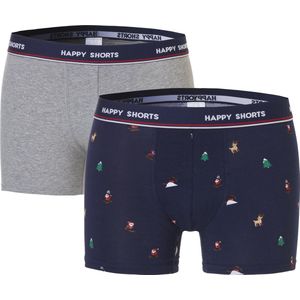 Happy Shorts Kerst Boxershorts 2-Pack Heren Cool Rudolph - Maat XL