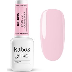 Kabos Kleurrijke basis voor opbouw Gelike Building Base Coat Coral Pink / Koraalroze 10ml