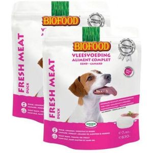 2x630gr Biofood vleesvoeding eend hondenvoer