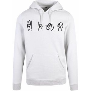 7311 - Hoodie - Gebarentaal; Wijn-White-XXL