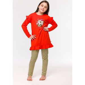 Woody pyjama meisjes/dames - rood - eend - 242-10-TUL-S/403 - maat 128