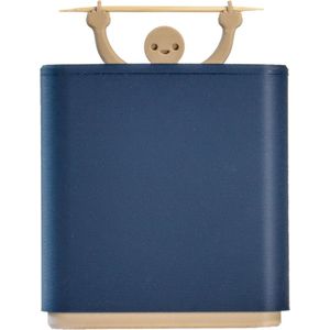 Ocel Design - ""Prikkie Brutaal"" Tandenstoker Dispenser - Partyprikker Dispenser - Cocktailprikker houder - Donkerblauw/Beige