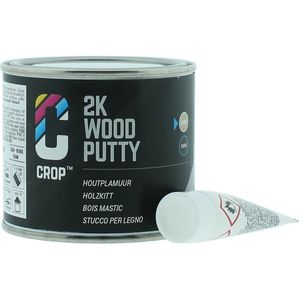 CROP Houtplamuur 2K - 125 ml - Beige Plamuur - Reparatie voor Meubels - Polyesterplamuur - Vulmiddel met Verharder - 2 Componenten