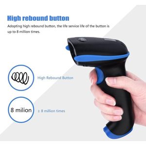 Draagbare Draadloze Barcodescanner 24 GHz Dubbele Verbindingsmodi Hoge Gevoeligheid voor Magazijn Supermarkt Hotel en Meer (Blauw)