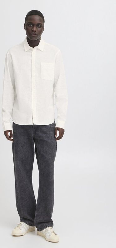 Blend - Model BHBAY - T-shirt - Wit - Linnen