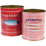 Bewaarblikken (set 2) vis in conserven - Rex London