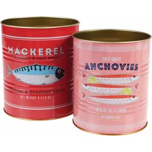 Bewaarblikken (set 2) vis in conserven - Rex London