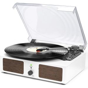 Vintage Platenspeler met Bluetooth en Ingebouwde Luidsprekers – 3 Snelheden voor Muziekgenot