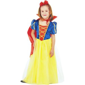 Widmann - Sneeuwwitje Kostuum - Wondermooi Sneeuwwitje - Meisje - Blauw, Rood, Geel - Maat 110 - Carnavalskleding - Verkleedkleding