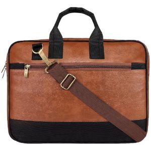 Handgemaakte laptoprugzak | Ruime laptoptas | Stijlvol zwart en lichtbruin | Kunstleer | Heren | Dames | Jongens | Meisjes | Rugzakken | Unisex | laptoprugzak | laptoprugzak dames | laptoprugzak heren