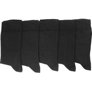 Zwarte sokken - Heren sokken - 5 paar - Normale sokken - Multipack Heren Maat 43-46
