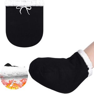 1-pack - Voetpleistersokken - Verstelbare sokken - Warme sokken - Herbruikbare teenbeschermers met trekkoord - Stofhoes 36x25cm dik (zwart)