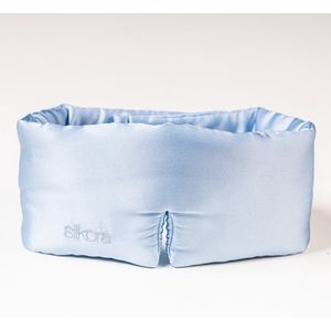 Silkora Premium Silk Deep Sleep Mask - Zijden Slaapmasker - 22 Momme 100% Moerbeizijde - Oogmasker Slaap voor Mannen & Vrouwen - Icy Blauw
